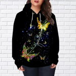 Naiste mood Litriprinteriga lahtised kapuutsiga topid Pluus Dressip&uuml;ksid vabaaja pikkade varrukatega pullovertopid XS sinine