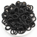 100 tk. V&auml;rviline Ealstic Juuksepael, hobusesaba, Scrunchie Kummipael naistele Tavalised nailonist juuksepaelad, elastsed t&uuml;drukud must