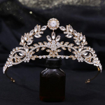 Kvaliteetne Rhinestone Tsirkoon Pulmakroon Printsess Diadeem Pidu Ball Pruudi Tiarad ja Kroonid Juukseehted Aksessuaarid