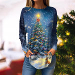 Women's Round neck Hooded Loose Long-sleeved Tops Casual Tops Home Leisure Pajamas Tops XL punane