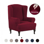 Wing Chair Slip Cover Tooli katted Wingback Tooli katted Slipcovers 1 Piece Stretch Sofa Cover M&ouml;&ouml;bli kaitsja Spandex Jacquard ruuduline muster D36xW32xH45 inch