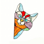 Kassi piiluv klaasaken Isekleepuvad kleebised Veekindel niiskuskindel klaasikleebis Magamistoa elutoa autoakna kaunistus