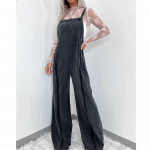 Naiste teksap&uuml;ksid ja kombinesoonid Naiste vintage laia s&auml;&auml;rega teksad Pikad džemprid Combinaison Femme S must