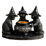 Youshengi musta kassi k&uuml;&uuml;nlahoidja vaigust Halloweeni kassid n&otilde;iak&uuml;baraga k&uuml;&uuml;nlahoidja Vintage k&uuml;&uuml;nlahoidja lauaplaadi kaunistus kingitus kassis&otilde;pradele Cat
