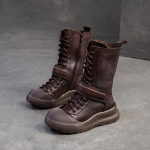 Johnature Retro &uuml;mmargused saapad s&auml;&auml;re keskosaga Mitmek&uuml;lgsed ehtsast nahast vabaajajalatsid 39 kohv