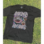 Moo Deng Tiny Baby Hippo Star Tai Armas Pygmy Hippo Unisex Mehed Naiste Laste T-s&auml;rk tr&uuml;kiga l&uuml;hikeste varrukatega &uuml;mara kaelusega S