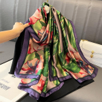 Siidist Sallid Naised Luksusbr&auml;nd Hijab Sall Lilleline Foulard Femme Sallid Wrapid Siidist Bandana Peasall Hijab Rannapon&scaron;o One Size