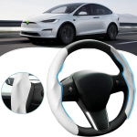 Sobib Tesla Model 3/Y Roolikatteks S&uuml;sinikkiust Suede 38cm Roolikate Armsad Siseaksessuaarid Autodele