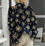 J&otilde;ulud naiste kampsunid kootud kampsun armas s&auml;rk s&uuml;gise kaelusega pullover Topid XXXL kuld