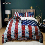 Rahvuslipp Tekikoti Komplekt King Suurus Loov Ameerika Lipu Voodipesukomplekt Teismelistele T&auml;iskasvanutele Mikrokiust &Uuml;hekohaline Kahekohaline Tekikott 150x200cm 3pcs