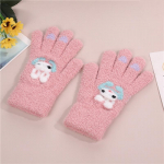 Talvised lastekindad poistele ja t&uuml;drukutele s&uuml;gisel ja talvel, paksendatud ja soojad, viies&otilde;rmeline armas karu kootud villane t&uuml;drukutele One Size