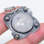 Rainbow Moonstone Handmade 925 Sterling Silver Gift Jewelry Pendant 1.77 z3f31
