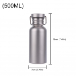 500/600/750ml kerge titaanist veepudel kaanega v&auml;listingimustes kasutatava spordiveekeetja turismi joogipudel telkimisvarustus