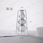 P&otilde;hjamaade l&auml;bipaistev klaasist kahekihiline v&auml;rviline klaasist vaas loominguline h&uuml;dropooniline istutuspott elutoa kodukaunistamine ja kaunistused