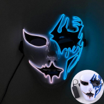 Halloweeni puhastusmask Led Light Up Mask LED hirmutav maskeraadi Cosplay mask mehele naisele Halloweeni kingitus kummitava maja rekvisiidid