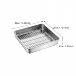 Ruudukujulised madalad kandikud v&otilde;rega jahutusrestiga roostevabast terasest aurutatud k&uuml;psetuspann, grillplaadid, k&ouml;&ouml;giriistad