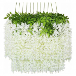 12 tk kunstlik Wisteria puhas valge peen simuleeritud Wisteria kaunistus v&auml;lipulmadeks