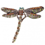 New Fashion Jewelry Women's Vintage Noble Dragonfly Crystal Scarf Pin Brooches ARI