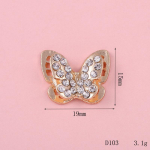Peen liblika DIY ehted ja ilutarvikute komplekt: Lilleplaat Pannal, Mobiilikorpuse Dekor, Sulamist Teemant Juuksekaunistused D103 Full Diamond Double Layer Butterfly