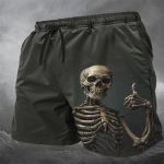 Kolju Skeleton Muay Thai MMA UFC Kick Boxing L&uuml;hikesed p&uuml;ksid Mehed Naised Unisex Treening Kiiresti kuivavad Hingavad Spordi J&otilde;usaal Fitness Treening 5XL