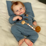 Elutruud 46 cm Reborn Baby Dolls Elijah Pehmest riidest keha PP-puuvillat&auml;idisega Realistlikud beebinukud lastele &uuml;le 3-aastastele v&auml;ikelastele m&auml;ngumaja m&auml;nguasjade kingitused 49cm
