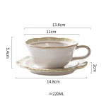 Kerged Luksuslikud Retro Keraamilised Tassid Kodu P&auml;rastl&otilde;unane Teepidu Kohvitass Loominguline Reljeef Peen Kohvitassi Alustassikomplekt S&uuml;nnip&auml;evakingitus