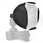 23 cm plastikust puhasvalge kaasaskantav kokkupandav v&auml;lklamp peegelkaamera Softbox fotograafia t&auml;itevalgusti kate