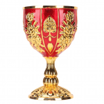 Gold Chalice 4 tolli k&otilde;rge tsingi sulamist retro reljeefne lillemuster Elegantne Pimp Cup peoks L