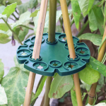 Bambusega kaetud terasest taime tugiraam aias ronimiseks Bamboo Plate (Diameter 13.5cm, Fits 8mm Pipe) tumeroheline v&auml;rv