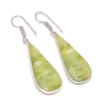 Natural Swiss Green Opal Gemstone 925 Sterling Silver Jewelry Earring 1.97 u1m32