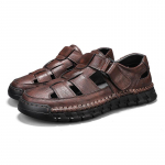 Suvised meeste kinnise ninaosaga suurte suuruste ehtsast nahast vabaaja sandaalid, v&auml;listingimustes matkamise sandaalid 39 pruun/punane