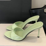 Liyke Veinpunane Patendinahast Naiste Sussid Sandaalid Mood &Uuml;mar Avatud Varvas &Otilde;hukesed K&otilde;rged Kontsad Muulad Slaidid Suvine Peokleidi Kingad 38