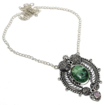 Ruby in Zoisite, Chalcedony Ethnic 925 Silver Jewelry Necklace 36 P2J67
