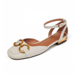 2025 uus kandilise ninaga pehmest nahast Korea versioon mitmek&uuml;lgne &uuml;he s&otilde;naga paksu kontsaga naiste kingad suvine kotipeaga madala tallaga naiste sandaalid 34