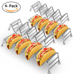 Taco hoidikute komplekt 4 tk, Premium roostevabast terasest taco alusraam lastele k&otilde;vade v&otilde;i pehmete koorikutega tacode jaoks