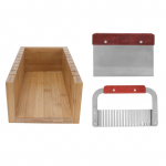 3 tk seebivormi l&otilde;ikurikomplekt leival&otilde;ikuri vormiga sirge laineline roostevabast terasest l&otilde;iketera