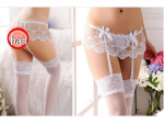 Ye Ting Xiang Seksikas pitsiga sukahoidja ja l&auml;bipaistvad sukad White Garter Belt without Stockings