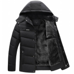 Meeste talvine paks soe kapuutsiga mantel vabaaja jope lukuga Slim Fit kapuutsiga v&auml;lisriided suures suuruses mantel XL