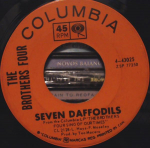 7-tolliline plaat BROTHERS FOUR - Seven Daffodils / San Francisco Bay 443025 Columbia 1964 Kanada Rock Kasutatud