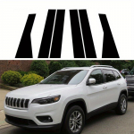 Sobib Jeep Cherokee KL 2014-2023 L&auml;ikiv Must Ukse K&uuml;lgmine Dekoratiivne Pilarpost Akna Liistude Katte Tarvikute Komplekt must