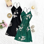 Pikad vabaaja simulatsiooniga siidist p&auml;itsetega pidžaamad Naiste lihtsad seksikad pidžaamad 2XL