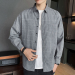 Meeste Vintage Klassikaline Ruuduline Applique Taskus&auml;rgid S&uuml;gis Moekas Rev&auml;&auml;r Pikk Varrukas L&otilde;tv &Uuml;laosa Vabaaja T&auml;navar&otilde;ivad Camisas De Hombre L hall v&auml;rv
