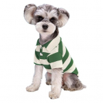 Lemmikloomade vest kontrastse v&auml;rvi triibuline koera T-s&auml;rk Pehme hingav suvine koerariided Bichon Poodle Chihuahua XL roheline