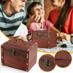 Large Wooden P iggy Bank Safe Money Box Savings With Lock Wood Carving Handmade