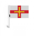 Drapeau Voiture - Guernesey - 14 x 21 cm - 20 t&uuml;kki - pol&uuml;ester - J&auml;lje rekto/verso