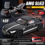 Uus 1:22 Mercedes Benz SL63 sportauto k&otilde;rge simulatsiooniga survevalu metallisulamist mudel auto heli ja valguse tagasit&otilde;mbamine kollektsioon laste m&auml;nguasi poisile kingitus must