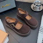 Naiste kingad Mary Janes 2025 Suvi Vabaaja Mokassiinid Platvorm Mugavad Libisemiskindlad Mood V&auml;lisjalatsid Briti Stiil 40 pruun