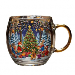 10oz j&otilde;uludeks maalitud kruus talvise maastikuga maalitud kruusid vitraaž p&uuml;hade joomise kohvitass kohvikusse, koju, baari dekoratsiooniks B