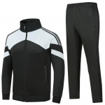 Kevadine ja s&uuml;gisene p&uuml;stkrae kampsunikomplekt meeste jooksmiseks ja sportimiseks, L&otilde;una-Korea siidist v&auml;rviplokkidega kapuutsiga kaheosaline komplekt XXXL roheline