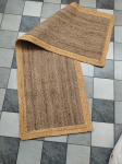 Ristk&uuml;likukujuline džuudist vaip-jooksja K&auml;sitsi valmistatud 100% naturaalne punutud p&otilde;randamatt Kahepoolne Rustikaalne 60 cm x 60 cm(2x2feet) beež/hall